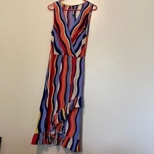 ANTHROPOLOGY daphne stripe elastic waist sleeveless multi color small